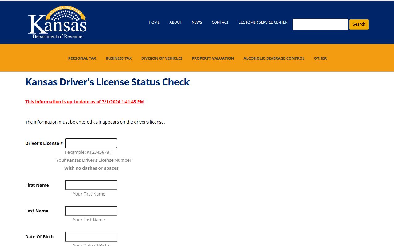 Miami County court dockets KDOR driver license status check