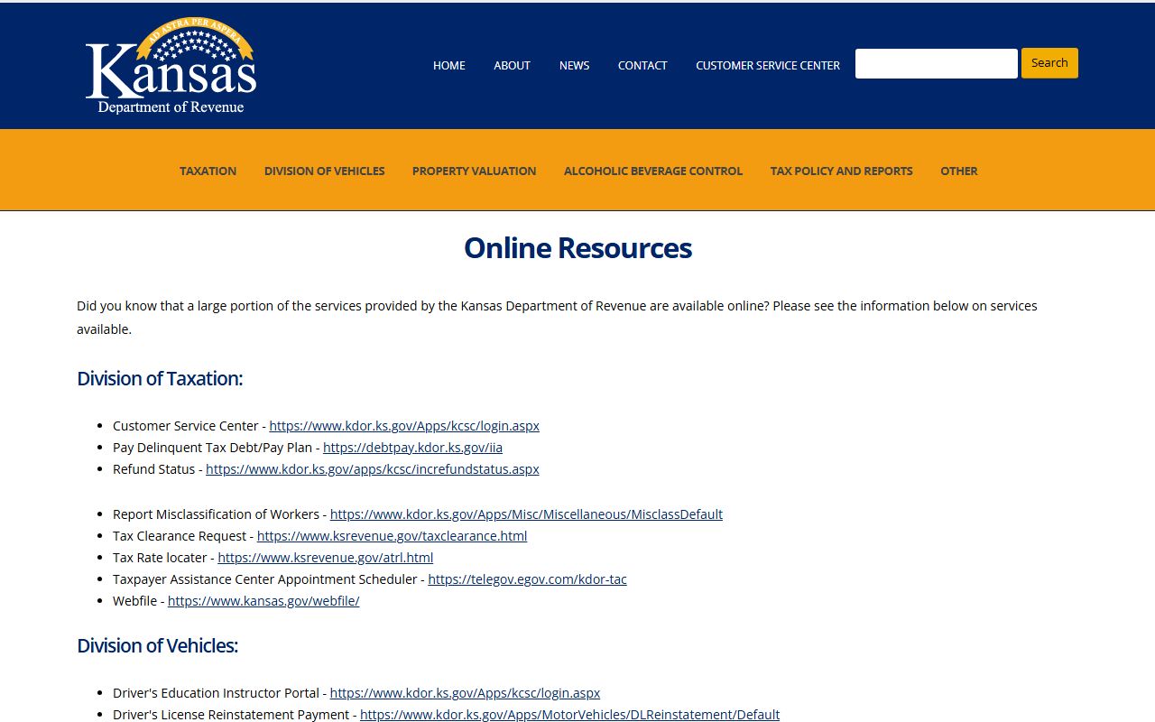 Miami County court dockets KDOR online services for driver records