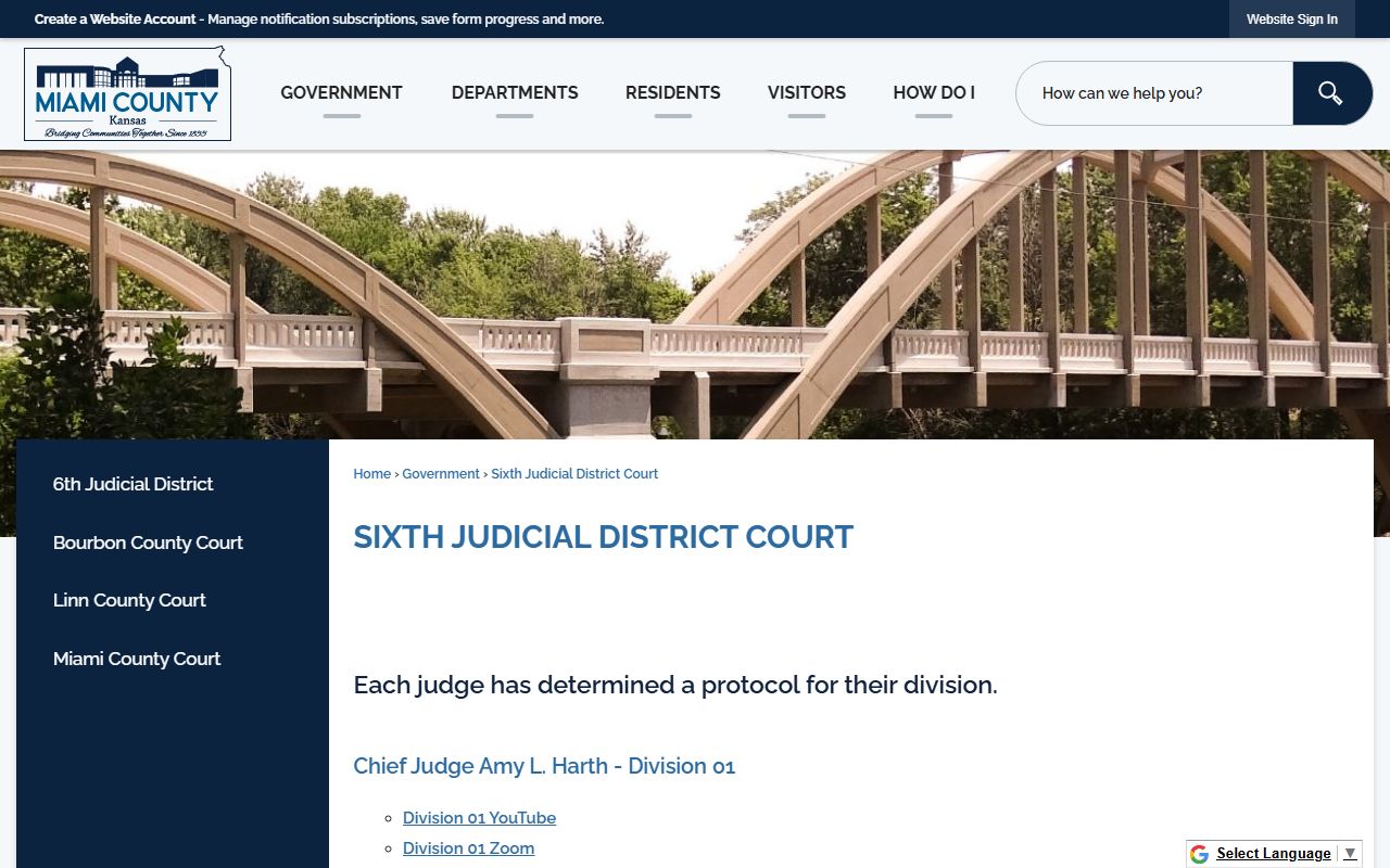 Miami County court records on the 6th Judicial District page