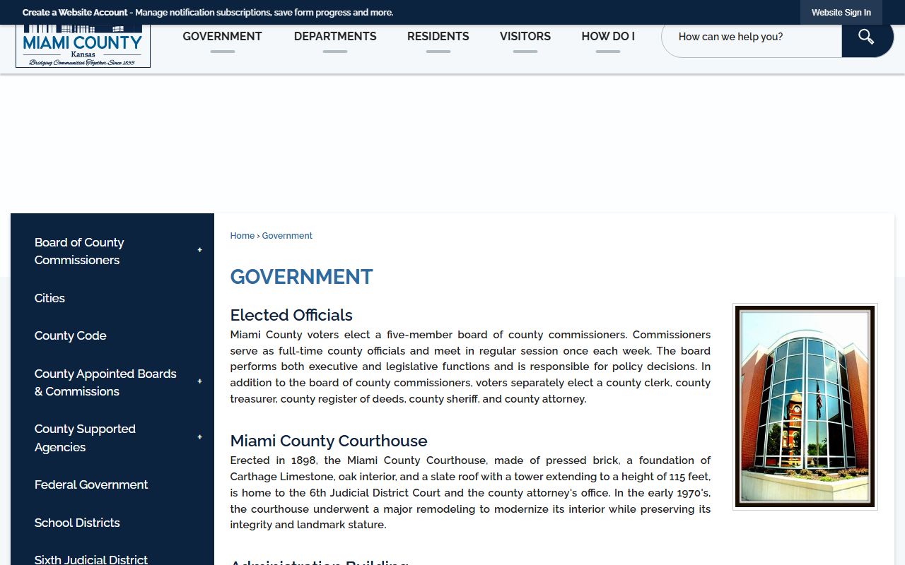 Miami County court records and courthouse history page