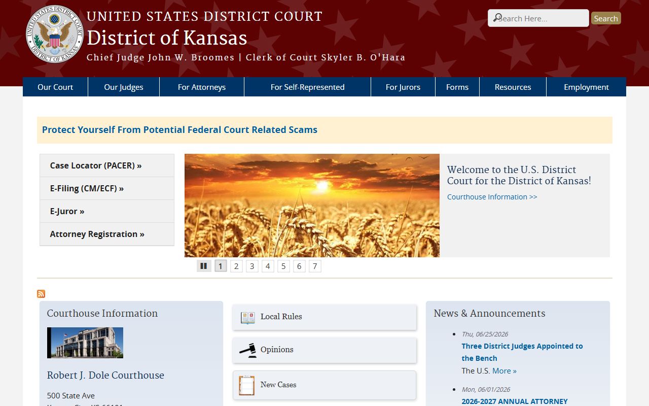Miami County court records federal court reference for Kansas cases