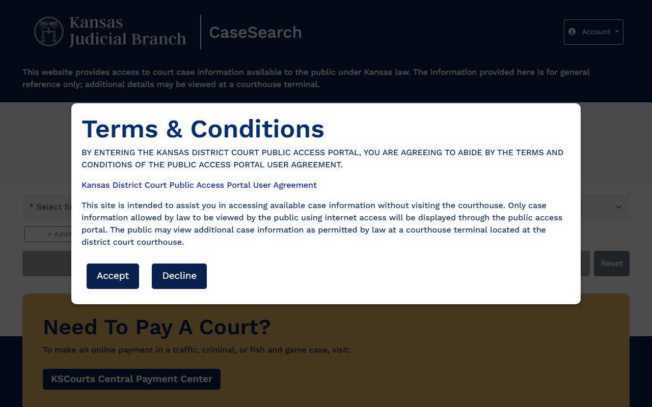 Miami County probate records Kansas CaseSearch portal