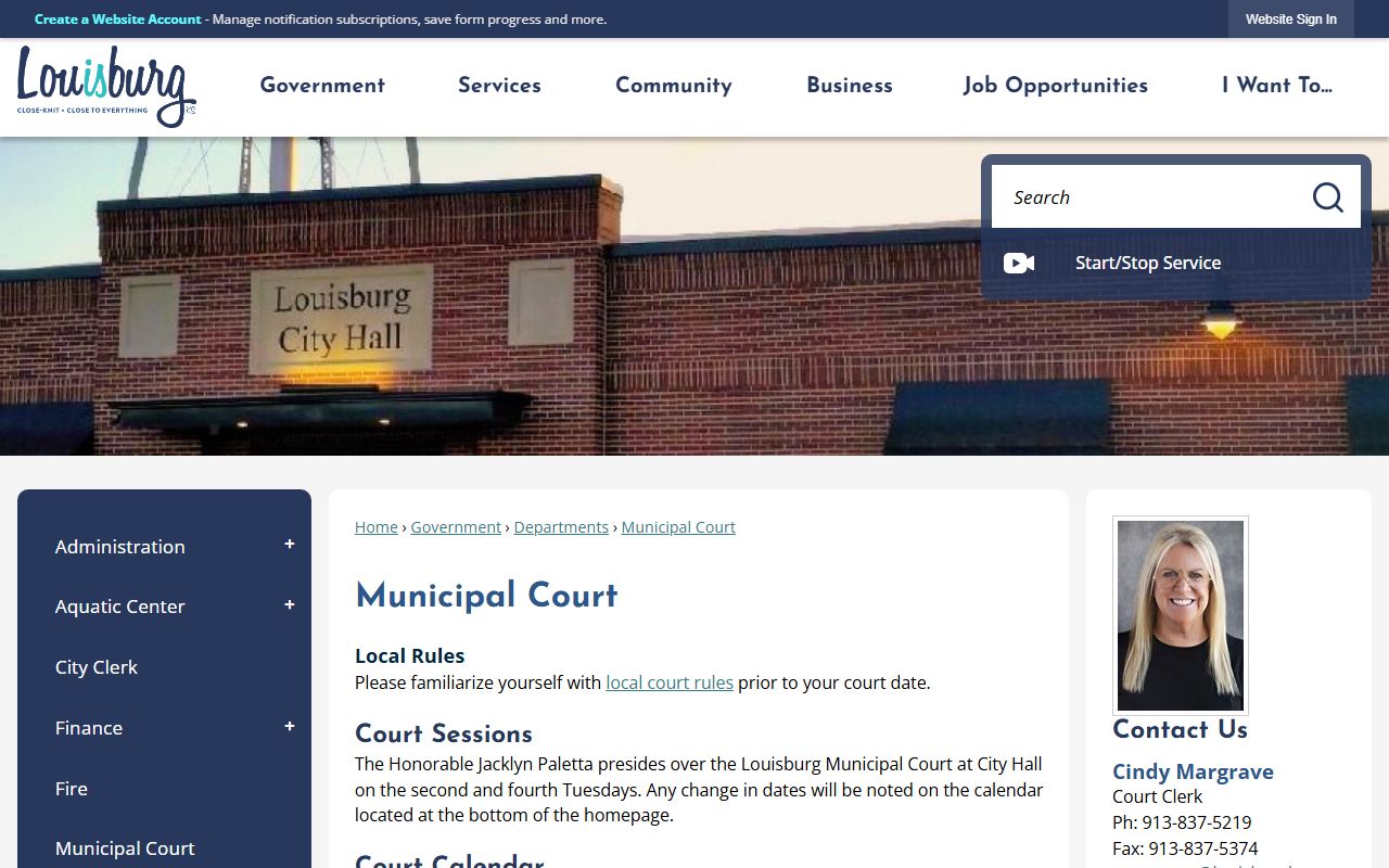 Miami County traffic court records Louisburg Municipal Court